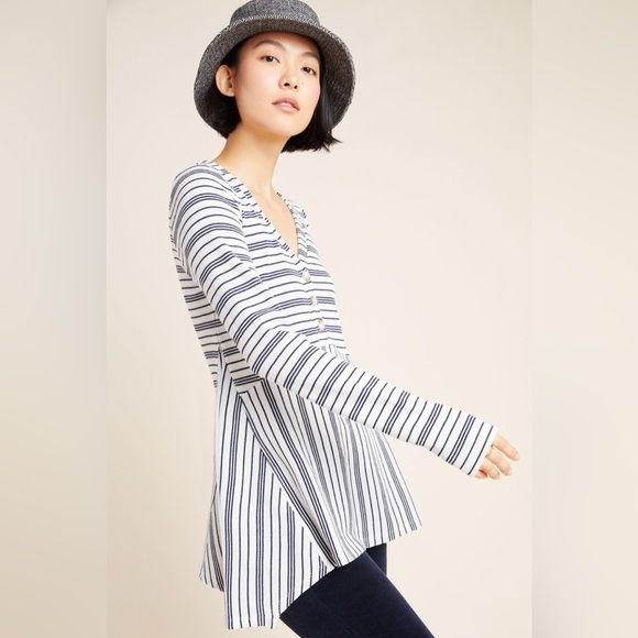 ANTHROPOLOGIE / Eliza Striped Long Sleeve Top - Picture 2 of 8